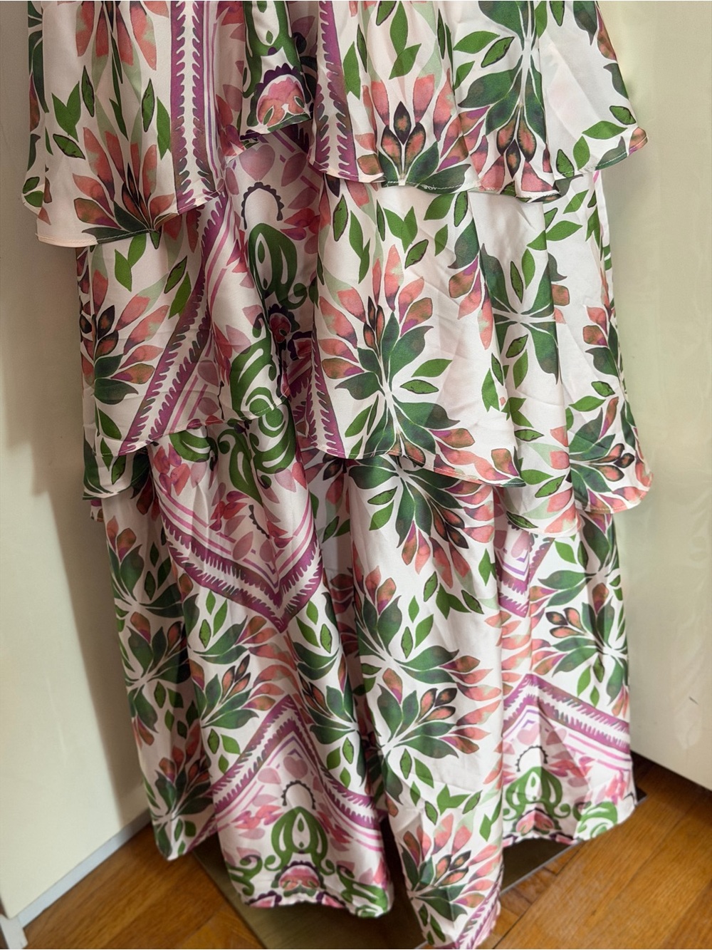 NWT Parker Print Tiered Sleeveless Maxi Dress in Vanilla Cream sz 10 - Picture 6 of 12